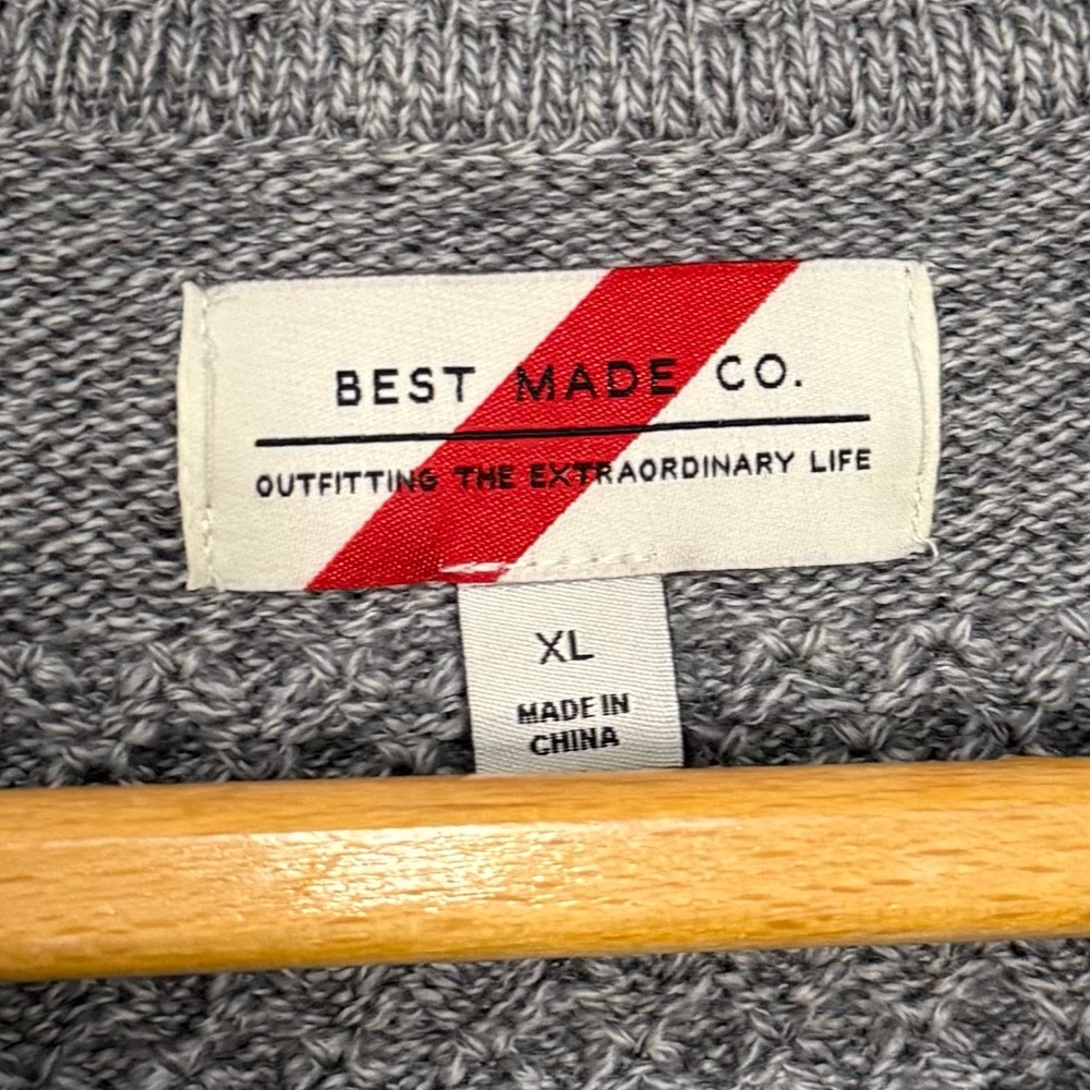 Best Made Co. Bubble Knit 100% Merino Wool Crewneck Gray Sweater | XL - Picture 2 of 5